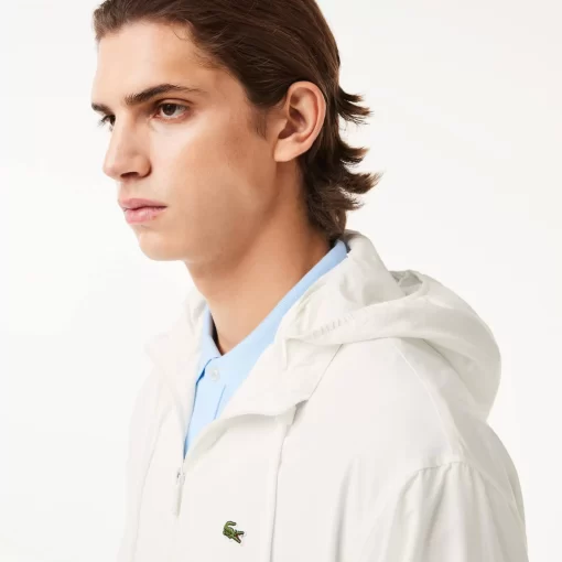 Lacoste Tracksuits-Short Water-Resistant Sportsuit Jacket With Removable Hood