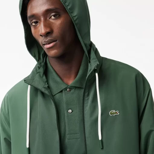 Lacoste Tracksuits-Short Water-Resistant Sportsuit Jacket With Removable Hood