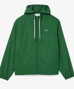 Lacoste Jackets & Coats-Short Water-Resistant Sportsuit Jacket With Removable Hood