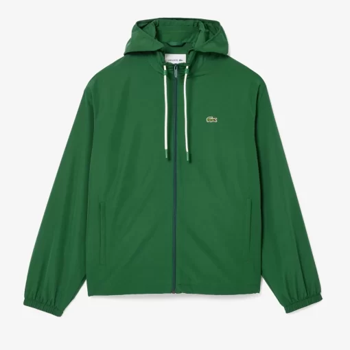 Lacoste Jackets & Coats-Short Water-Resistant Sportsuit Jacket With Removable Hood