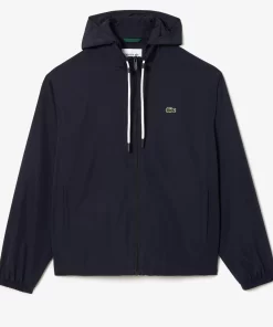 Lacoste Tracksuits-Short Water-Resistant Sportsuit Jacket With Removable Hood