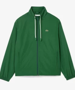 Lacoste Jackets & Coats-Short Water-Resistant Sportsuit Jacket With Removable Hood