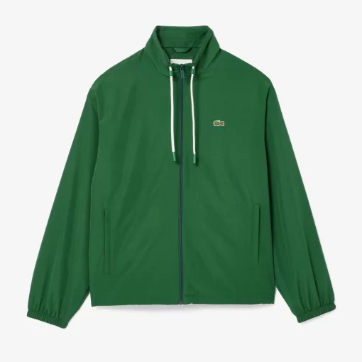 Lacoste Jackets & Coats-Short Water-Resistant Sportsuit Jacket With Removable Hood