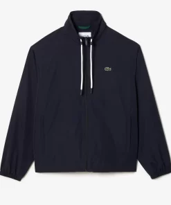 Lacoste Tracksuits-Short Water-Resistant Sportsuit Jacket With Removable Hood