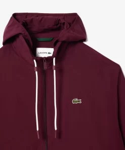 Lacoste Jackets & Coats-Short Water-Resistant Sportsuit Jacket With Removable Hood