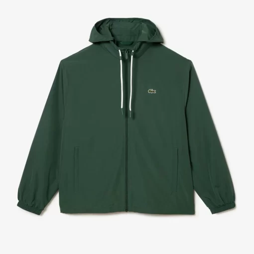 Lacoste Tracksuits-Short Water-Resistant Sportsuit Jacket With Removable Hood