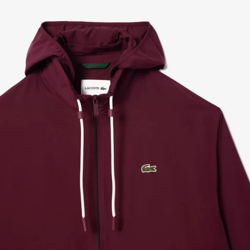 Lacoste Jackets & Coats-Short Water-Resistant Sportsuit Jacket With Removable Hood