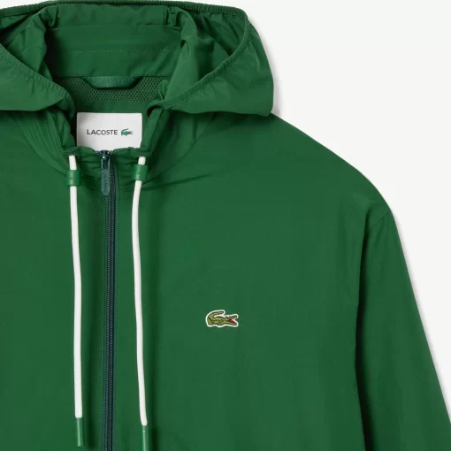 Lacoste Jackets & Coats-Short Water-Resistant Sportsuit Jacket With Removable Hood