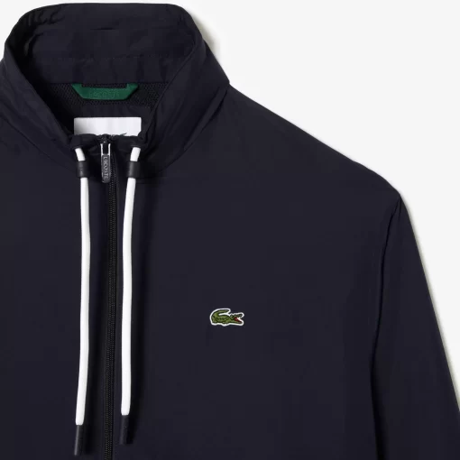 Lacoste Tracksuits-Short Water-Resistant Sportsuit Jacket With Removable Hood