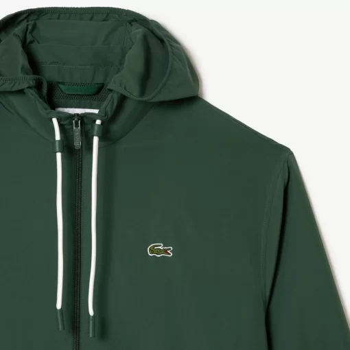 Lacoste Tracksuits-Short Water-Resistant Sportsuit Jacket With Removable Hood