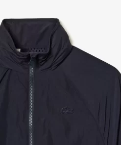 Lacoste Tracksuits-Short Zipped Hooded Nylon Sportsuit Jacket