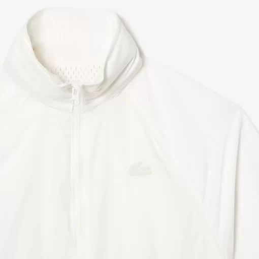 Lacoste Tracksuits-Short Zipped Hooded Nylon Sportsuit Jacket