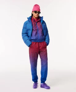 Lacoste Tracksuits-Short Zipped Monogram Print Ombre Sportsuit Jacket