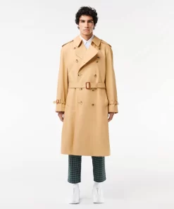 Lacoste Jackets & Coats-Showerproof Premium Cotton Belted Oversize Trench Coat