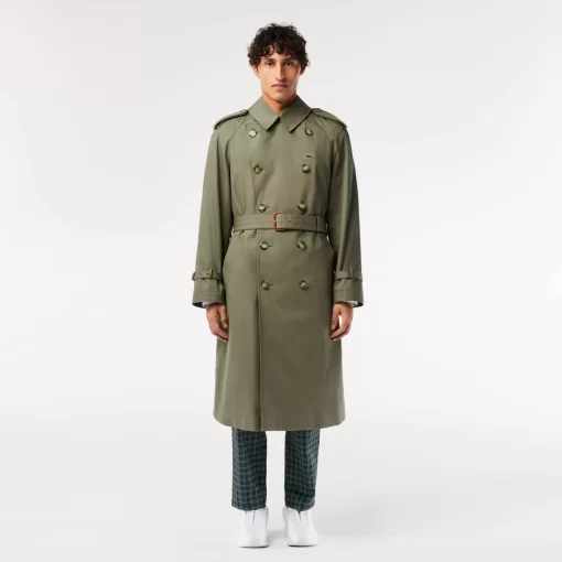 Lacoste Jackets & Coats-Showerproof Premium Cotton Belted Oversize Trench Coat