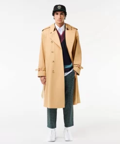 Lacoste Jackets & Coats-Showerproof Premium Cotton Belted Oversize Trench Coat