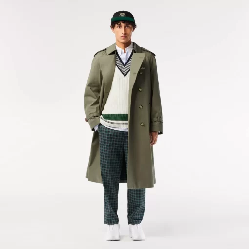 Lacoste Jackets & Coats-Showerproof Premium Cotton Belted Oversize Trench Coat