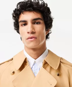 Lacoste Jackets & Coats-Showerproof Premium Cotton Belted Oversize Trench Coat