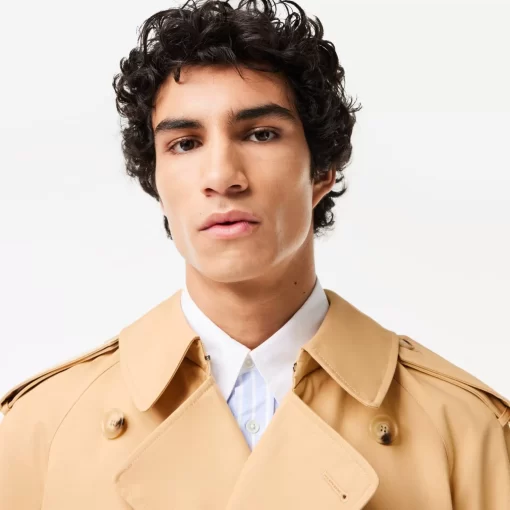 Lacoste Jackets & Coats-Showerproof Premium Cotton Belted Oversize Trench Coat