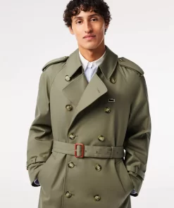 Lacoste Jackets & Coats-Showerproof Premium Cotton Belted Oversize Trench Coat