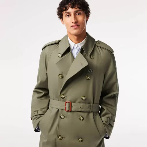 Lacoste Jackets & Coats-Showerproof Premium Cotton Belted Oversize Trench Coat