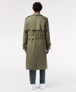 Lacoste Jackets & Coats-Showerproof Premium Cotton Belted Oversize Trench Coat