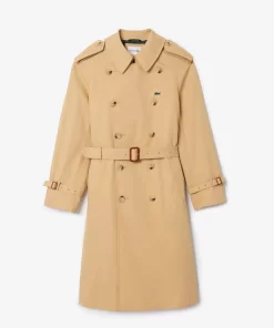 Lacoste Jackets & Coats-Showerproof Premium Cotton Belted Oversize Trench Coat