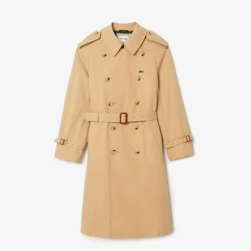 Lacoste Jackets & Coats-Showerproof Premium Cotton Belted Oversize Trench Coat