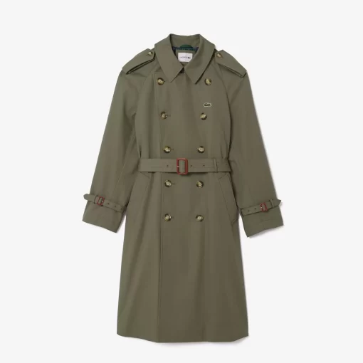 Lacoste Jackets & Coats-Showerproof Premium Cotton Belted Oversize Trench Coat