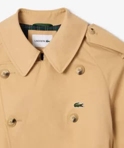 Lacoste Jackets & Coats-Showerproof Premium Cotton Belted Oversize Trench Coat