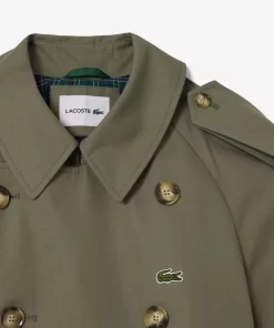 Lacoste Jackets & Coats-Showerproof Premium Cotton Belted Oversize Trench Coat