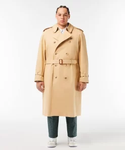 Lacoste Jackets & Coats-Showerproof Premium Cotton Belted Oversize Trench Coat