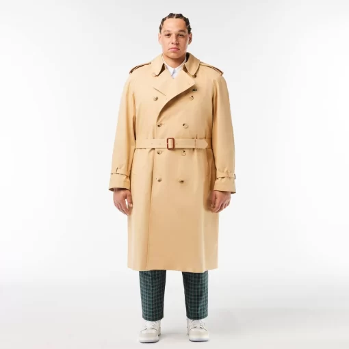 Lacoste Jackets & Coats-Showerproof Premium Cotton Belted Oversize Trench Coat