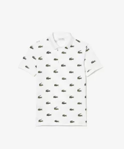 Lacoste Girl Clothing-Signature Print Cotton Polo Shirt