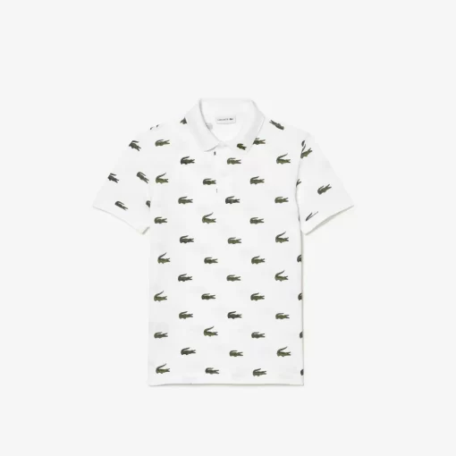 Lacoste Girl Clothing-Signature Print Cotton Polo Shirt