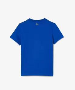 Lacoste Girl Clothing-Signature Print Cotton T-Shirt