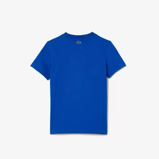 Lacoste Girl Clothing-Signature Print Cotton T-Shirt