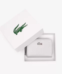 Lacoste Wallets & Small Leather Goods-Silver Canvas L.12.12 Zipped Wallet