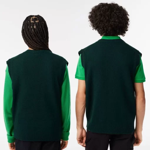 Lacoste Knitwear-Sleeveless Golf Motif Sweater