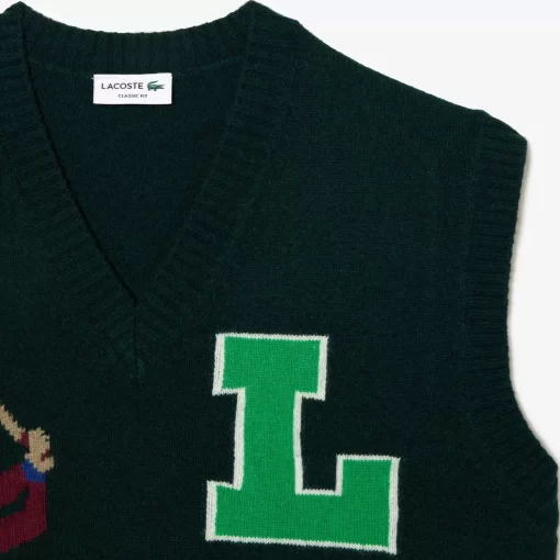 Lacoste Knitwear-Sleeveless Golf Motif Sweater