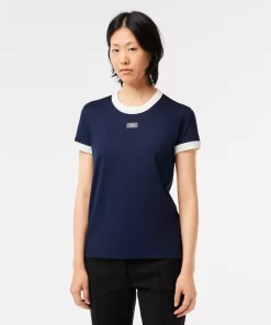 Lacoste T-Shirts-Slim Fit Cotton Tennis Badge T-Shirt