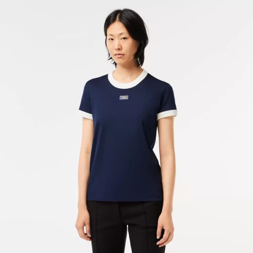 Lacoste T-Shirts-Slim Fit Cotton Tennis Badge T-Shirt