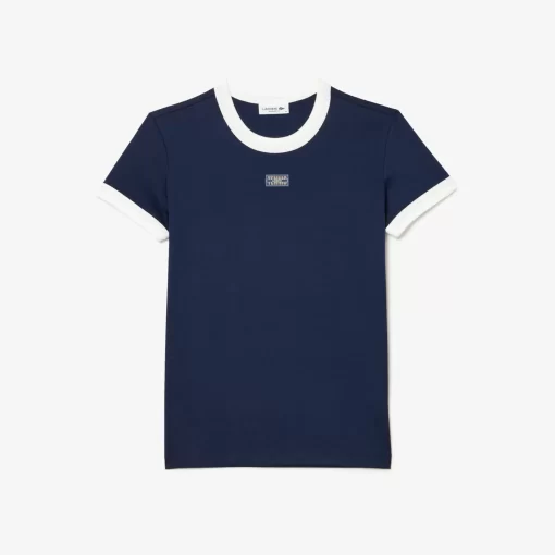 Lacoste T-Shirts-Slim Fit Cotton Tennis Badge T-Shirt