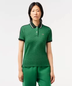 Lacoste Polo Shirts-Slim Fit Monogram Jacquard Polo Shirt