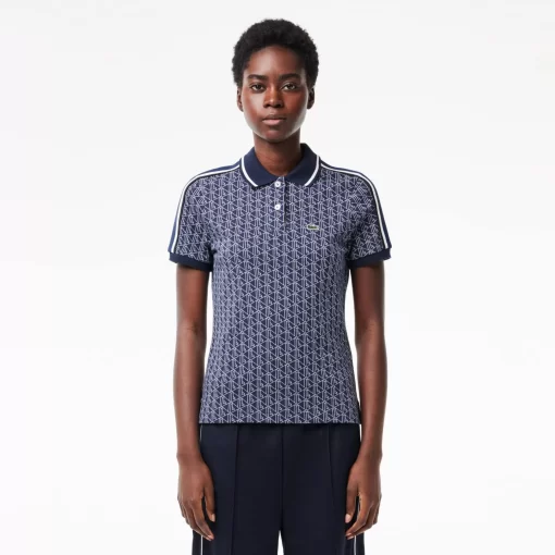 Lacoste Polo Shirts-Slim Fit Monogram Jacquard Polo Shirt