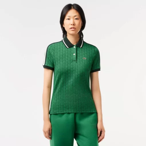 Lacoste Polo Shirts-Slim Fit Monogram Jacquard Polo Shirt