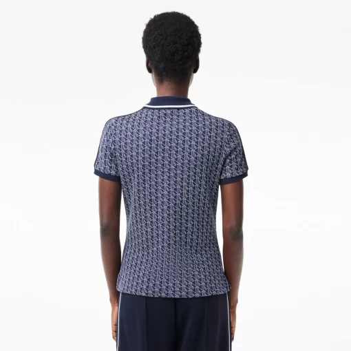 Lacoste Polo Shirts-Slim Fit Monogram Jacquard Polo Shirt