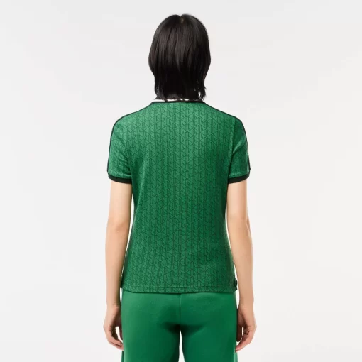 Lacoste Polo Shirts-Slim Fit Monogram Jacquard Polo Shirt