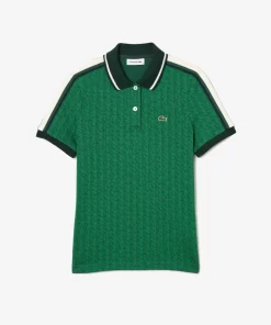 Lacoste Polo Shirts-Slim Fit Monogram Jacquard Polo Shirt