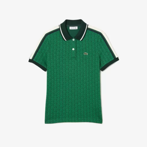 Lacoste Polo Shirts-Slim Fit Monogram Jacquard Polo Shirt